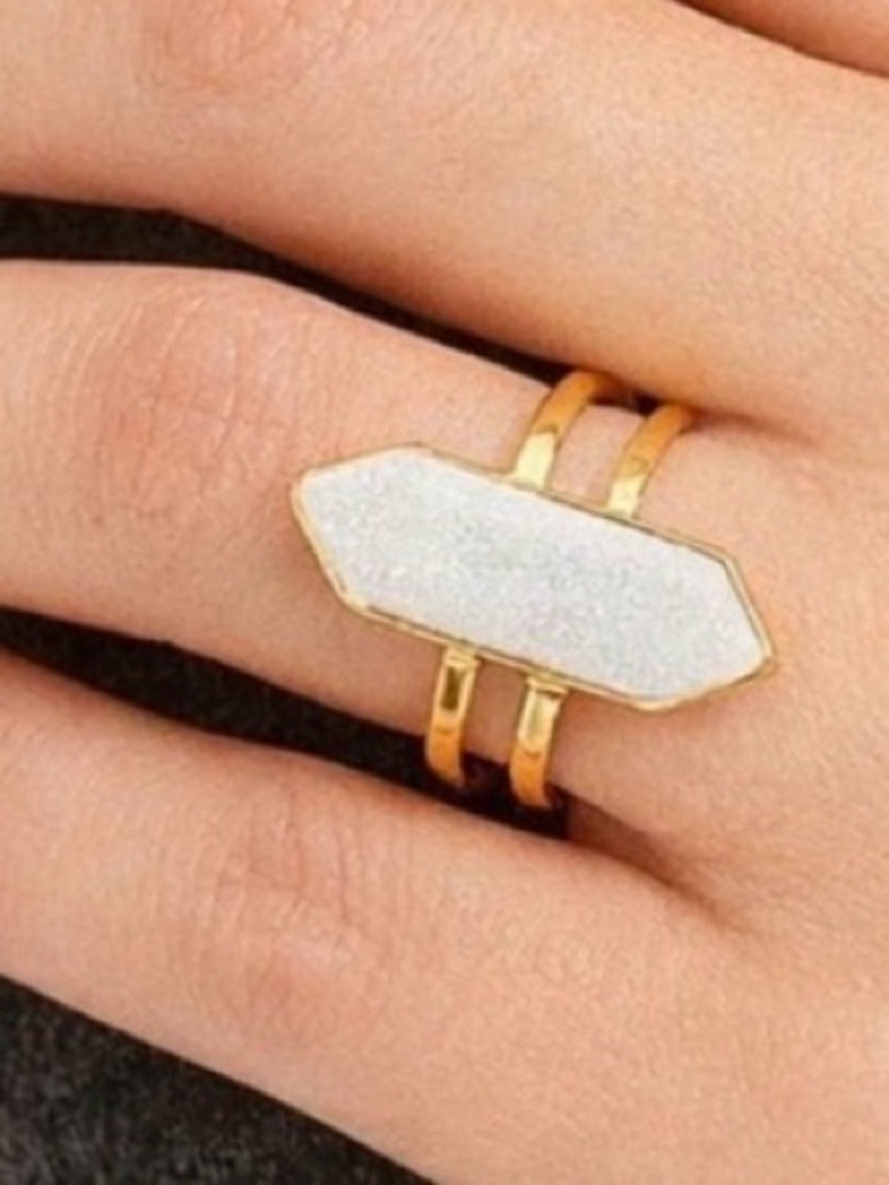 18k Gold Plated Parvus Cuff Ring by Kinsley Armelle. Size 6